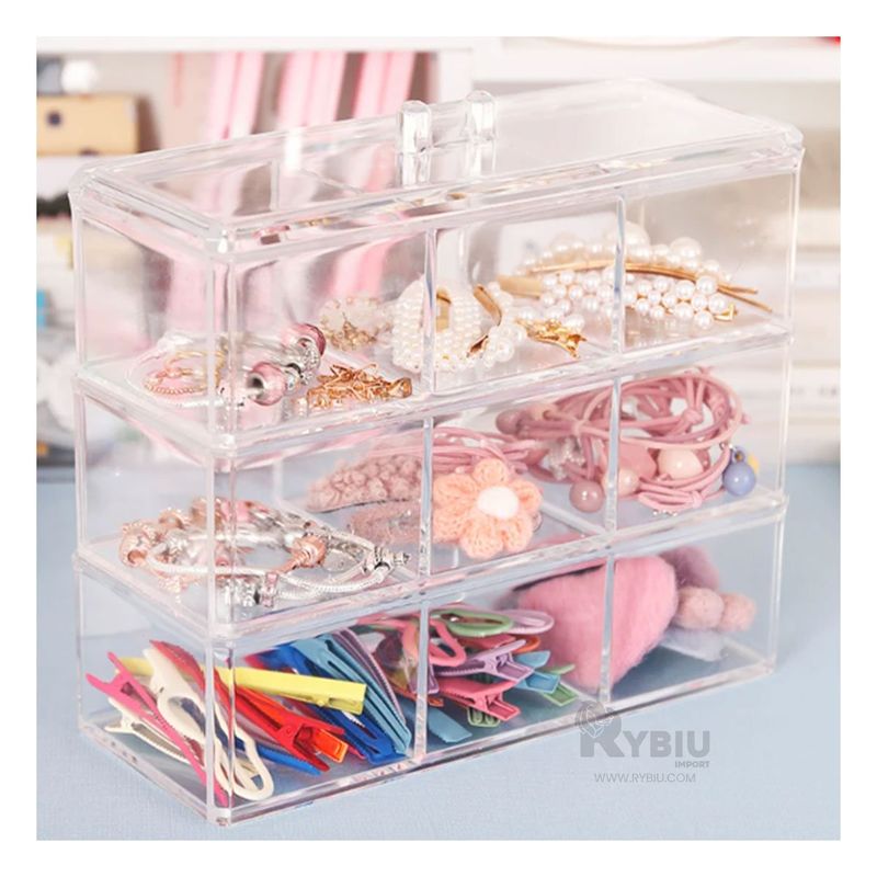 RYBIU IMPORT - Caja de Uso Personal de 9 Divisiones Y+Papel de Regalo