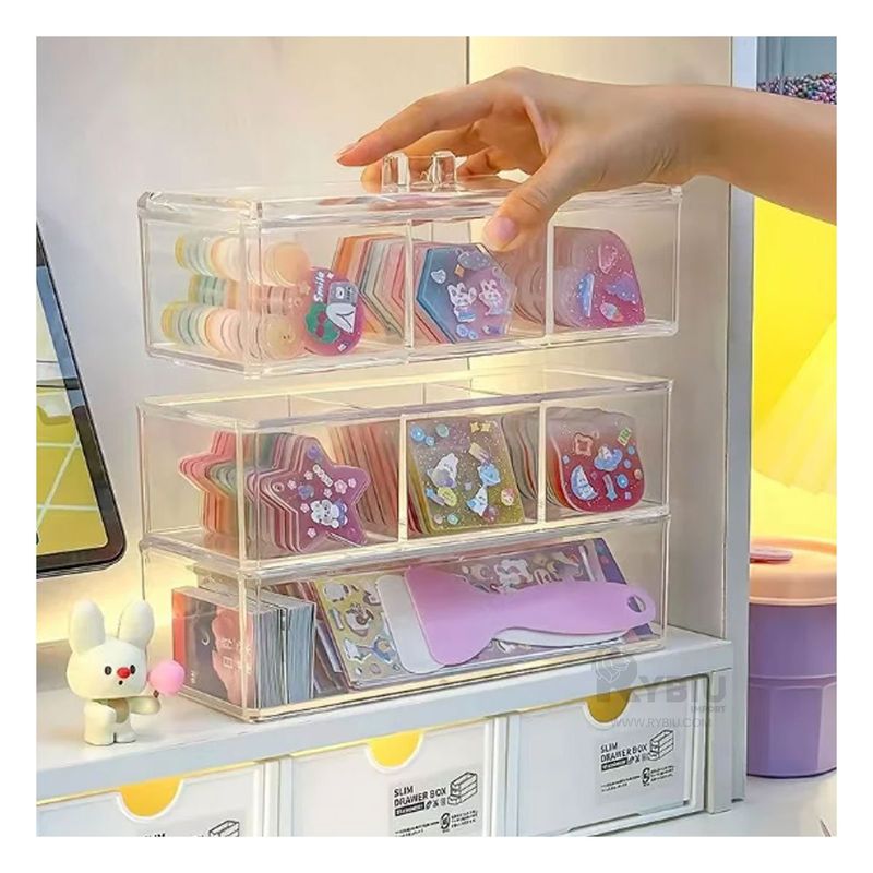 RYBIU IMPORT - Caja Organizadora de 9 Divisiones Y+Regalo Stickers