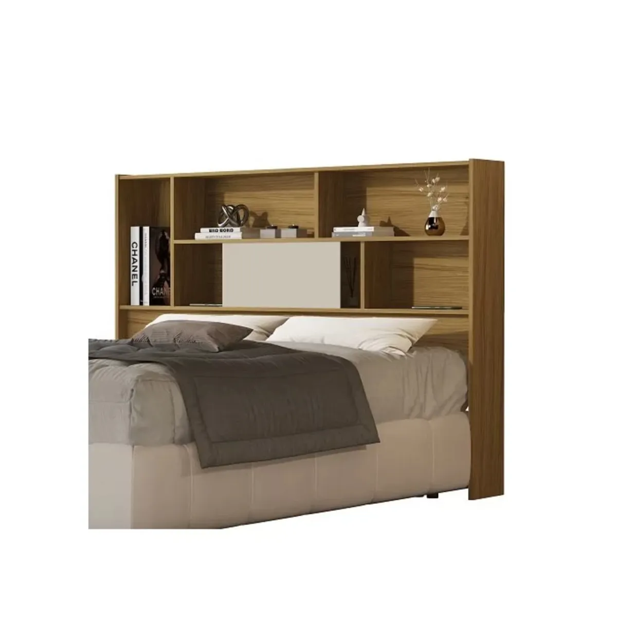 TU MESITA - Cabecera de Cama Ariel con Repisas color Marrón TU MESITA