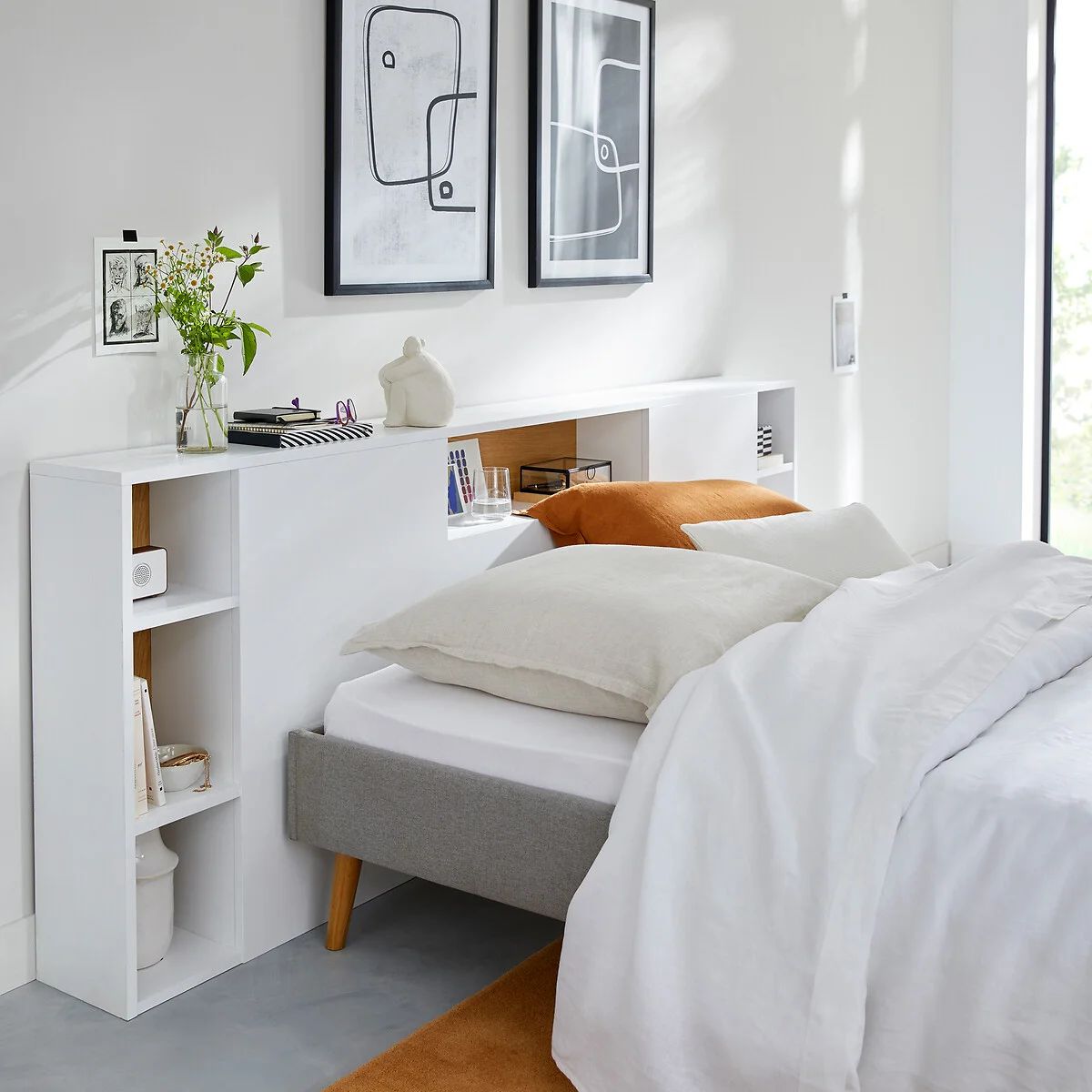 TU MESITA - Cabecera de cama con organizador Maya color Blanco TU MESITA