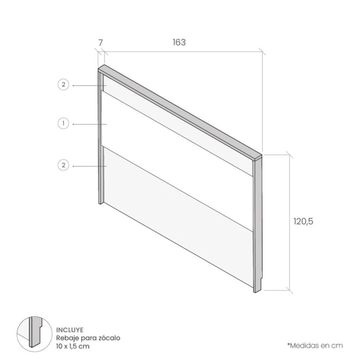 TU MESITA - Cabecera Minimalista Igora con Luz LED color RobleBlanco TU MESITA