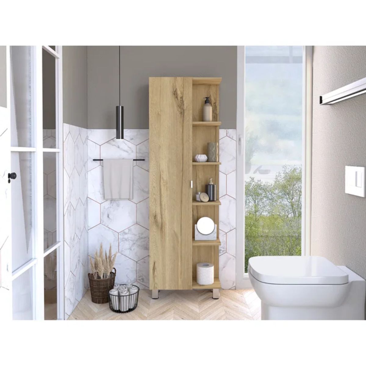 TU MESITA - Mueble Auxiliar de Baño Multiusos Pukas color Duna TU MESITA