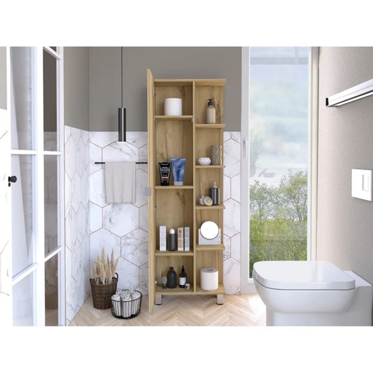 TU MESITA - Mueble Auxiliar de Baño Multiusos Pukas color Duna TU MESITA