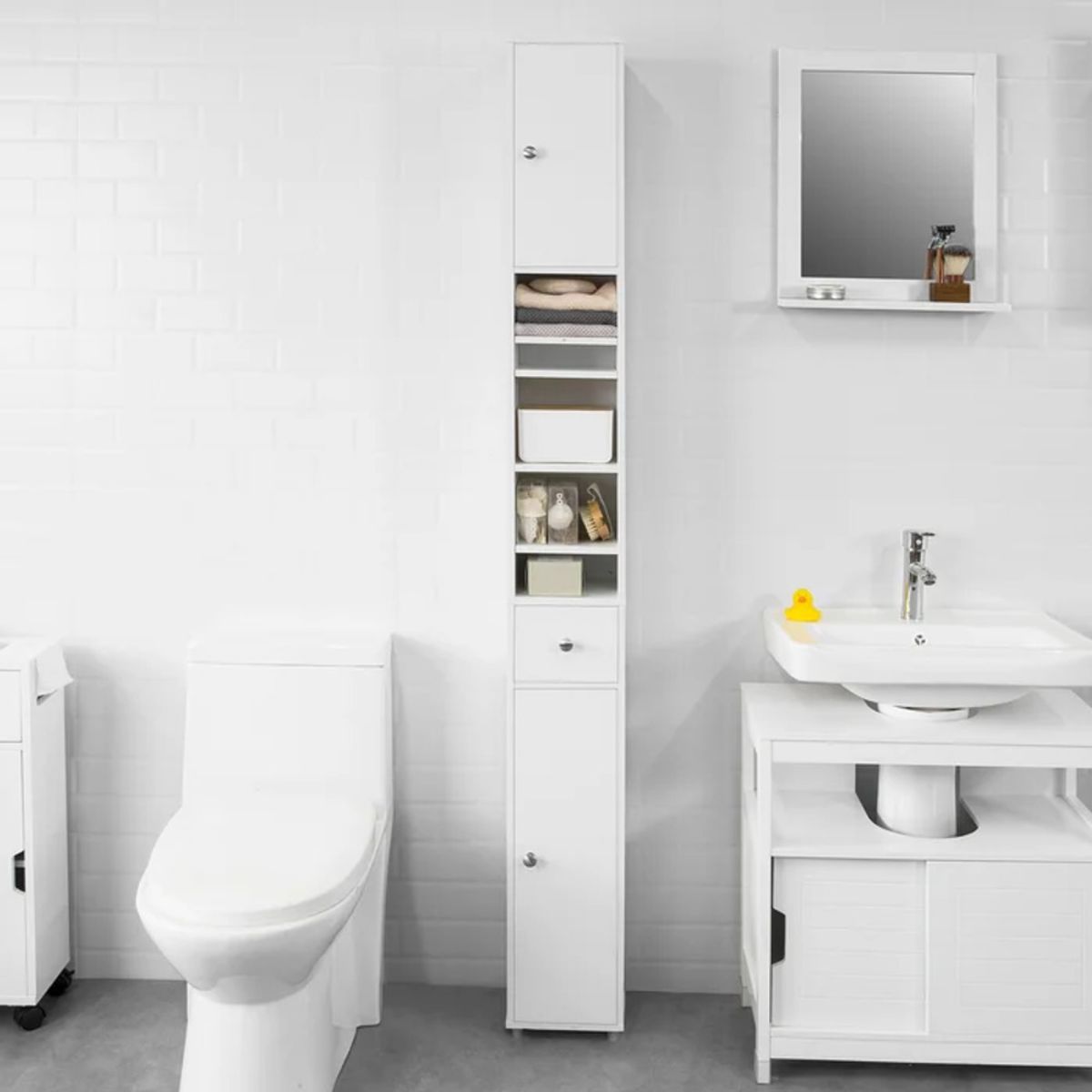 TU MESITA - Mueble Auxiliar de Baño Rossy color Blanco TU MESITA