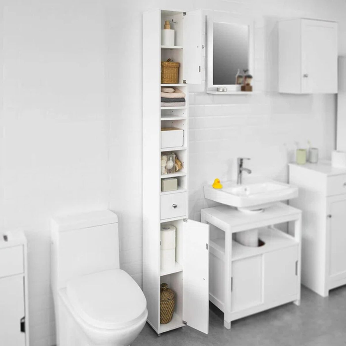 TU MESITA - Mueble Auxiliar de Baño Rossy color Blanco TU MESITA