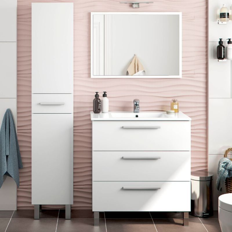TU MESITA - Mueble de Baño Nexus color Blanco 2 puertas 1 cajón TU MESITA