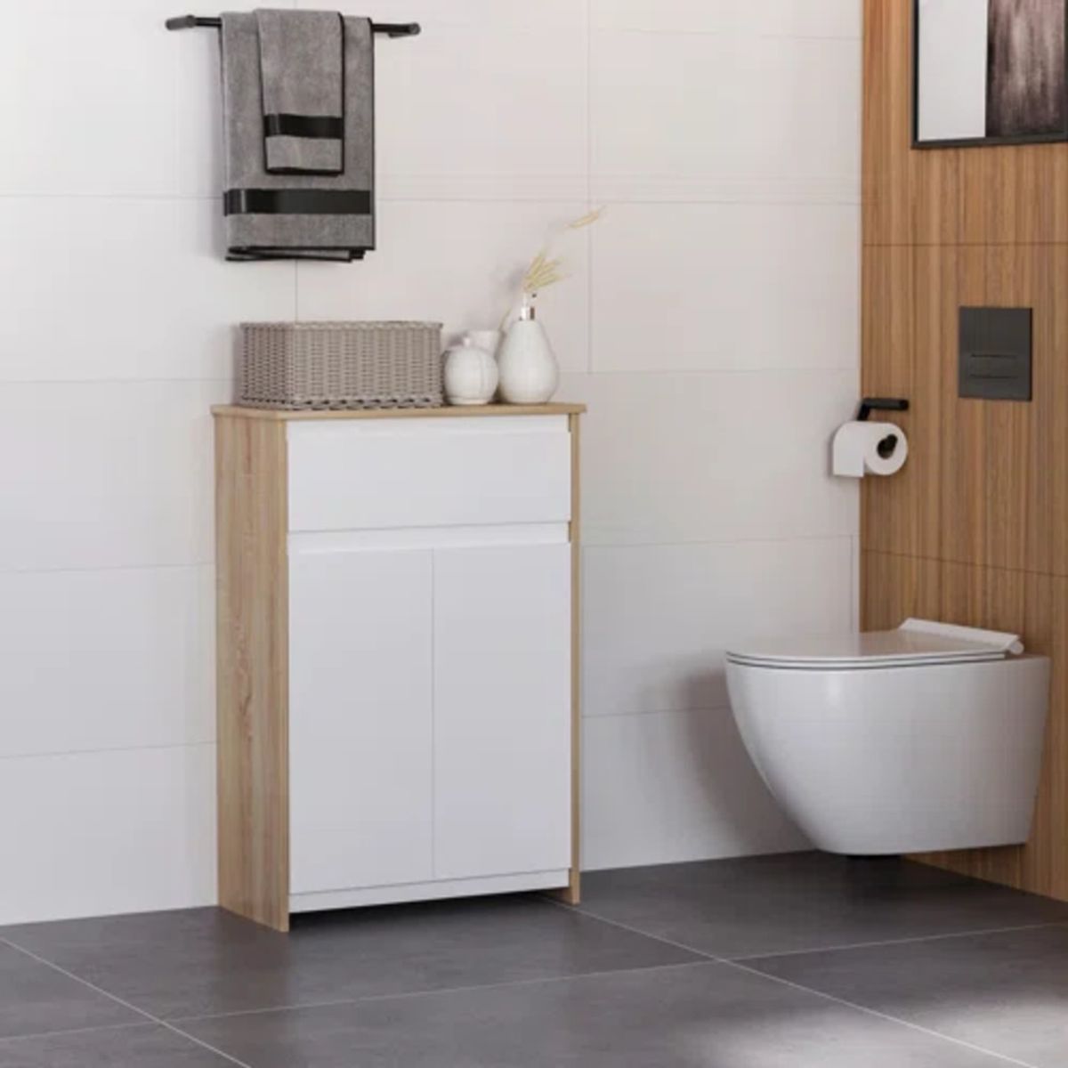 TU MESITA - Mueble Organizador de Baño Nórdico 60cm
