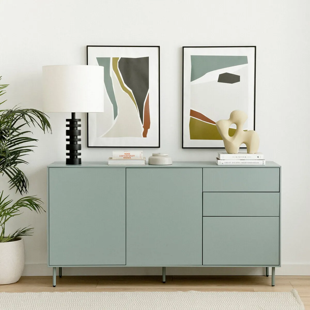 GENERICO - Aparador Minimalista Reiko Esmeralda Claro R&R MUEBLES