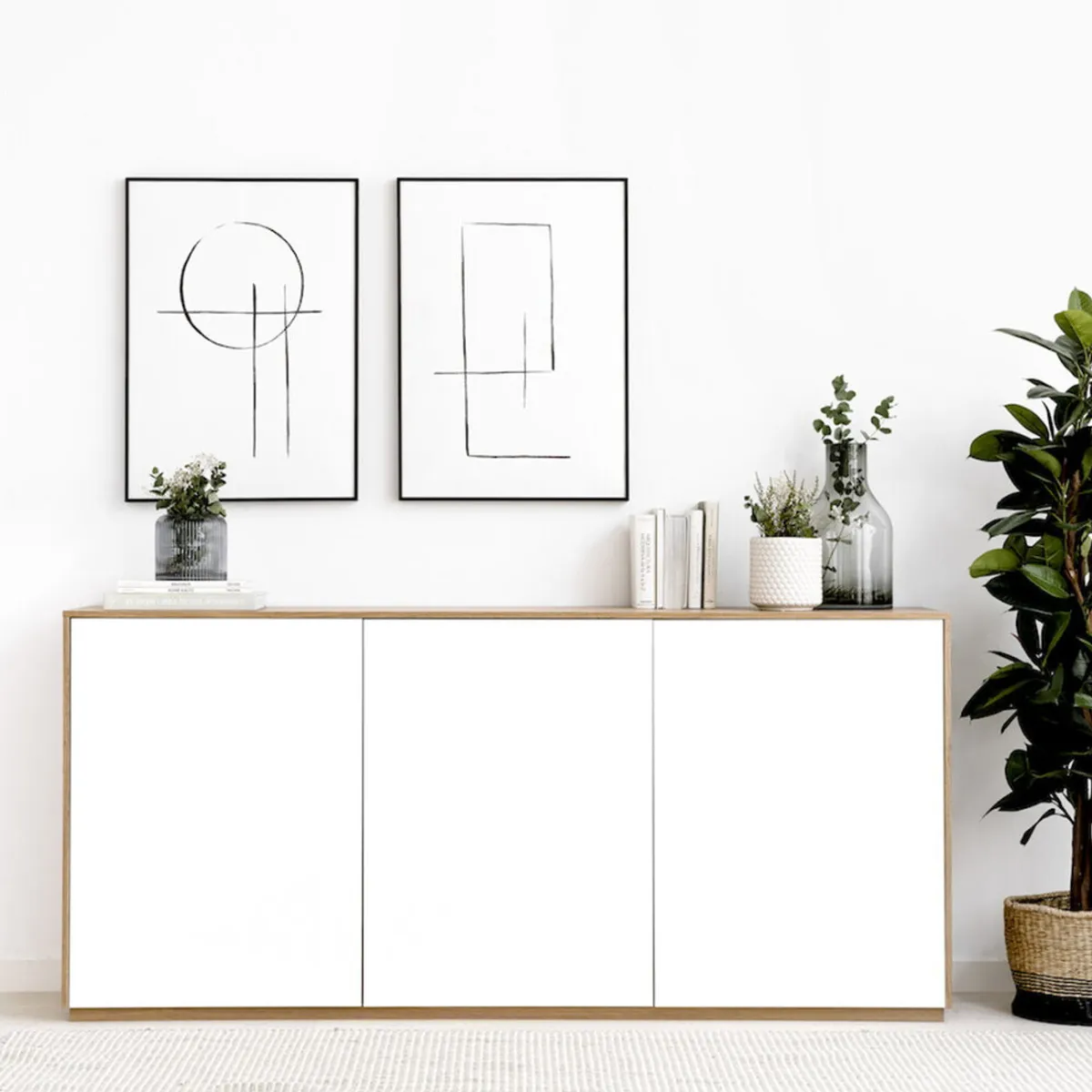 GENERICO - Aparador Moderno Akifumi Marrón y Blanco R&R MUEBLES