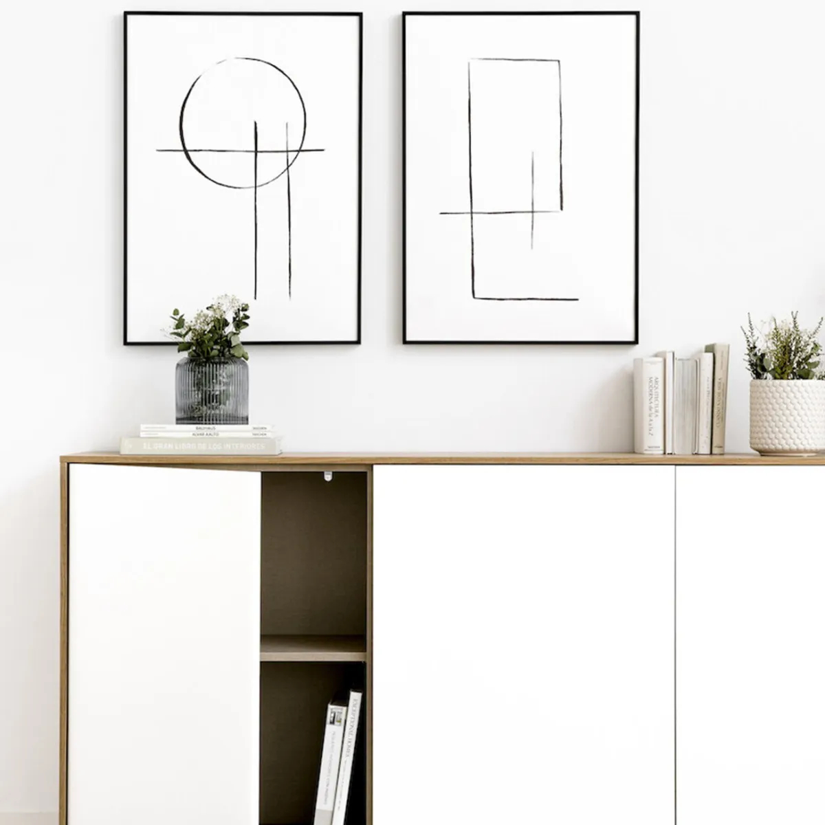 GENERICO - Aparador Moderno Akifumi Marrón y Blanco R&R MUEBLES