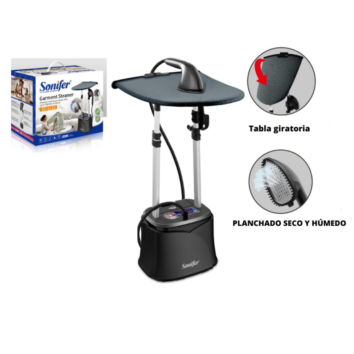 GENERICO - Plancha Vaporizador De Prendas Vertical Con Tabla 1950W