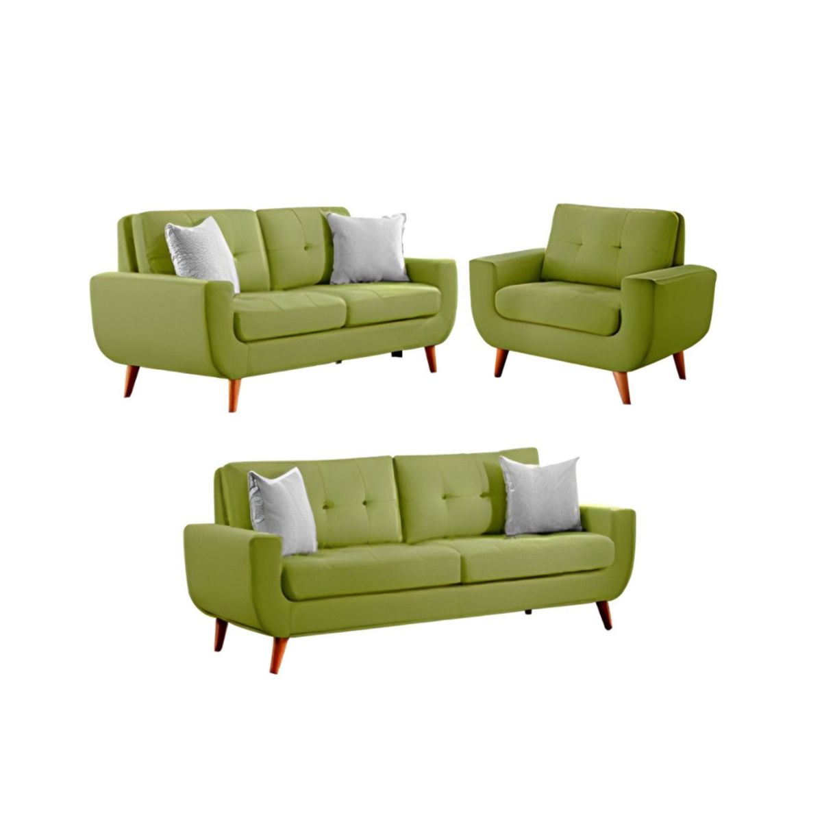 HOGAR & SPACIOS - HYS SALA 3 2 1 SAIFER VERDE OLIVA