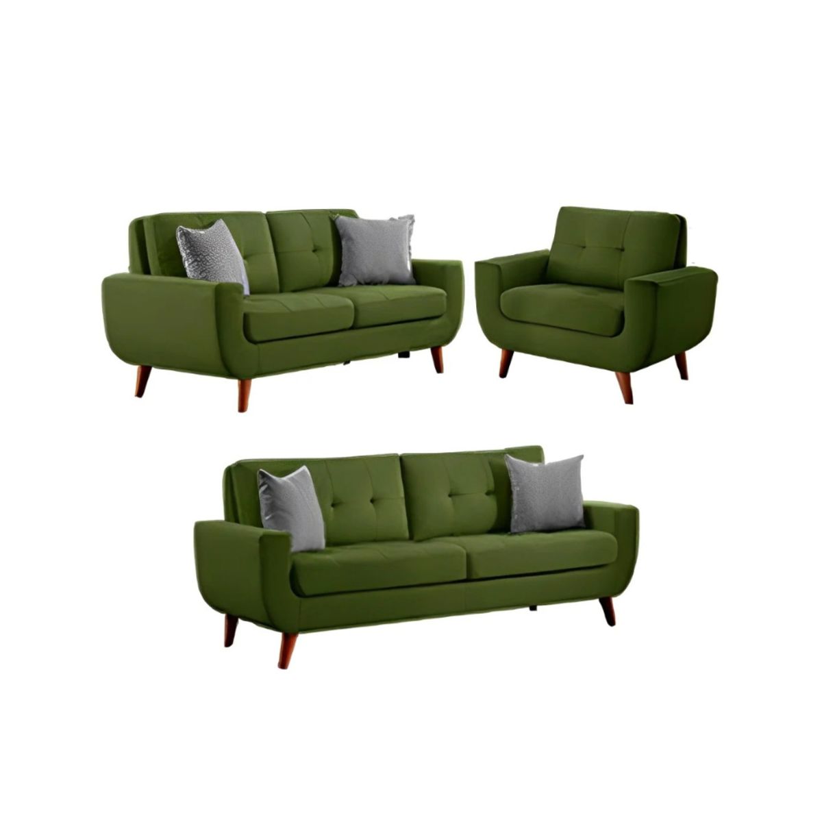 HOGAR & SPACIOS - HYS SALA 3 2 1 SAIFER VERDE OSCURO