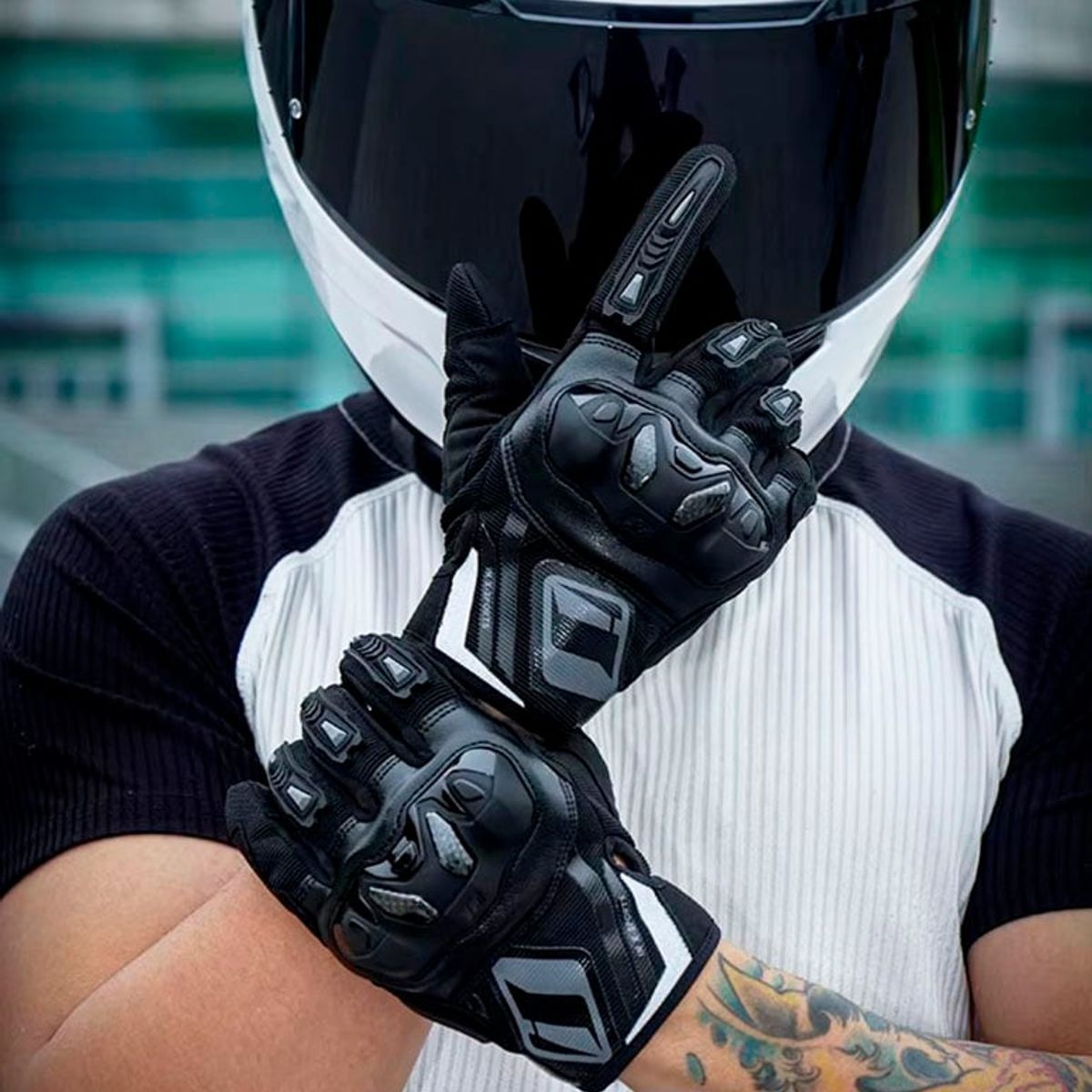 ONE PIECE - GUANTES PARA MOTO CON PROTECCIONES RIGIDAS EN CARBON ONES AGAIN