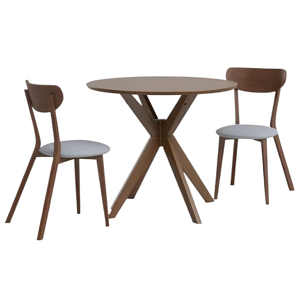 HOGAR & SPACIOS - HYS COMEDOR 2 SILLAS FANY GRIS CLARO