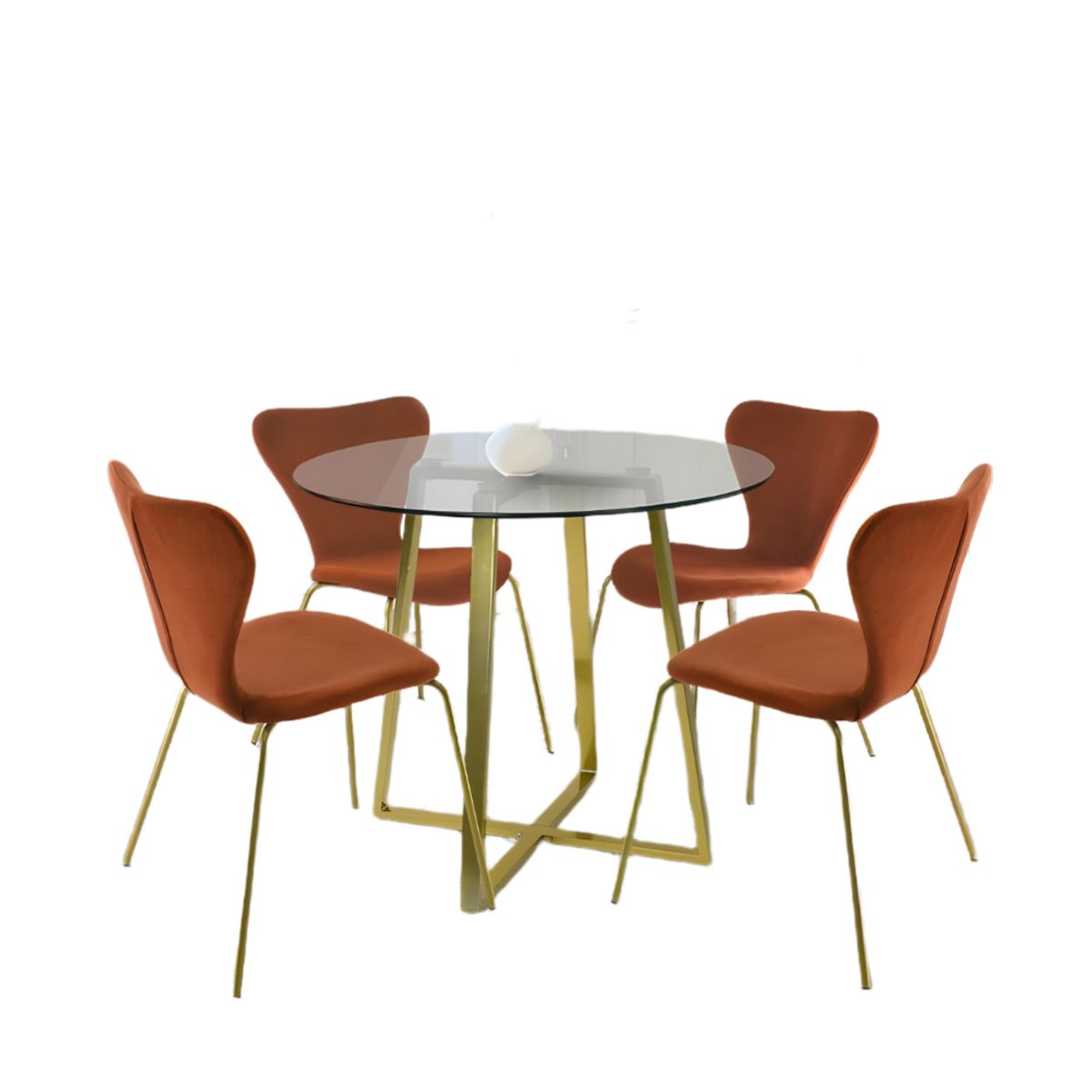 HOGAR & SPACIOS - HYS COMEDOR 4 SILLAS LARA LADRILLO