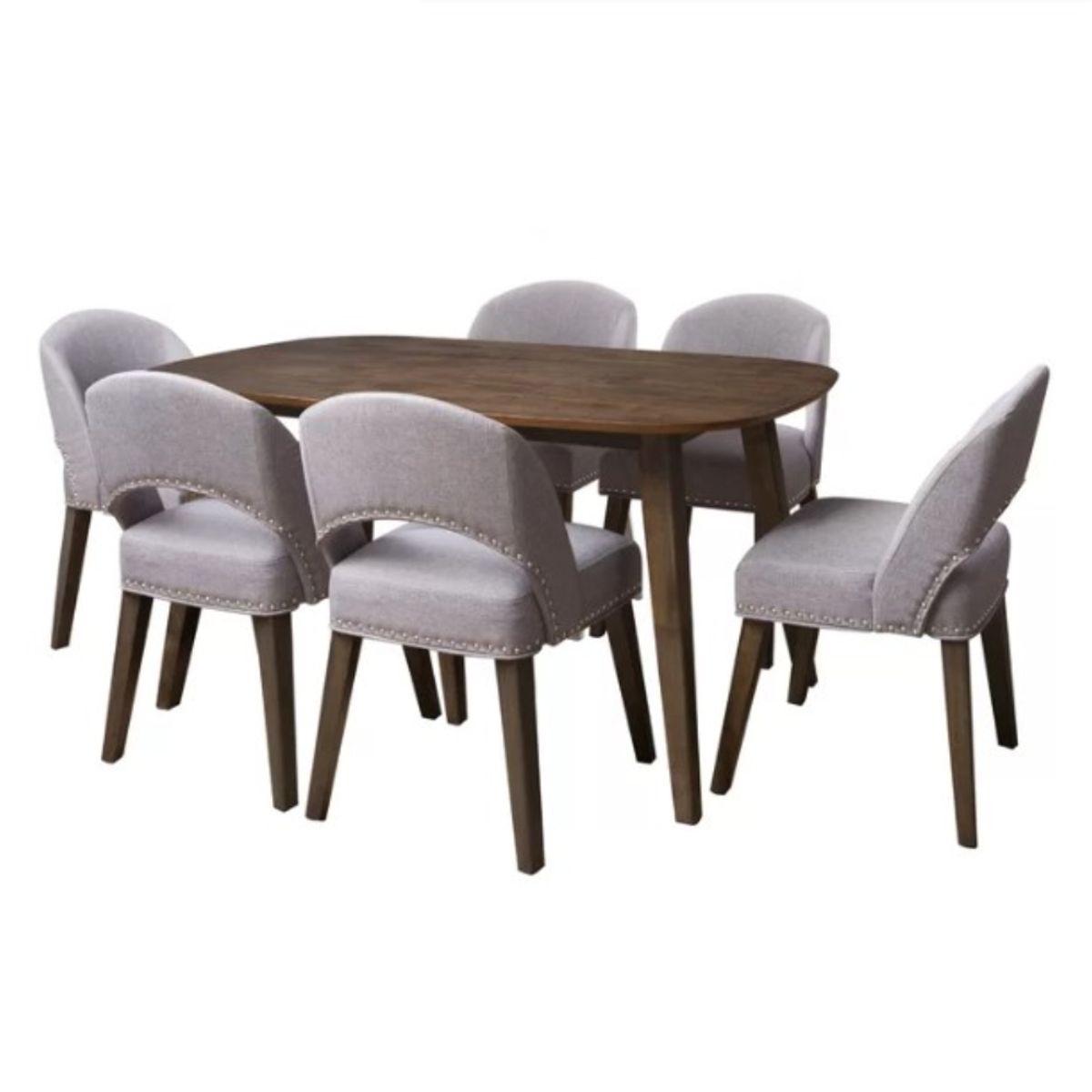HOGAR & SPACIOS - HYS COMEDOR 4 SILLAS SAITH GRIS CLARO