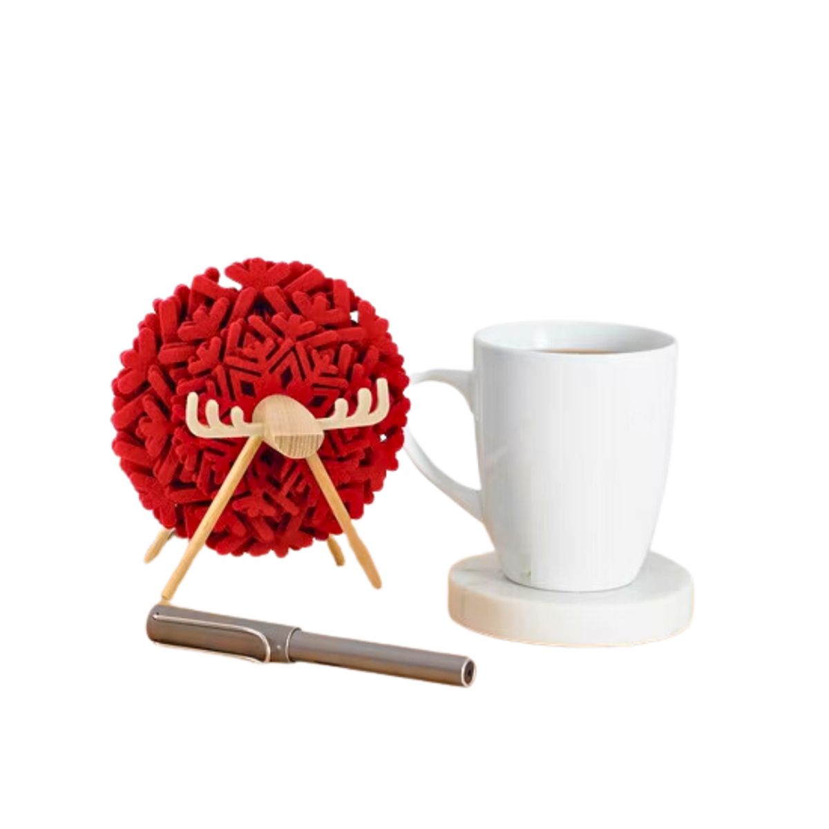 INSPIRA - Set de 12 Posavasos Fieltro de Reno Decoración