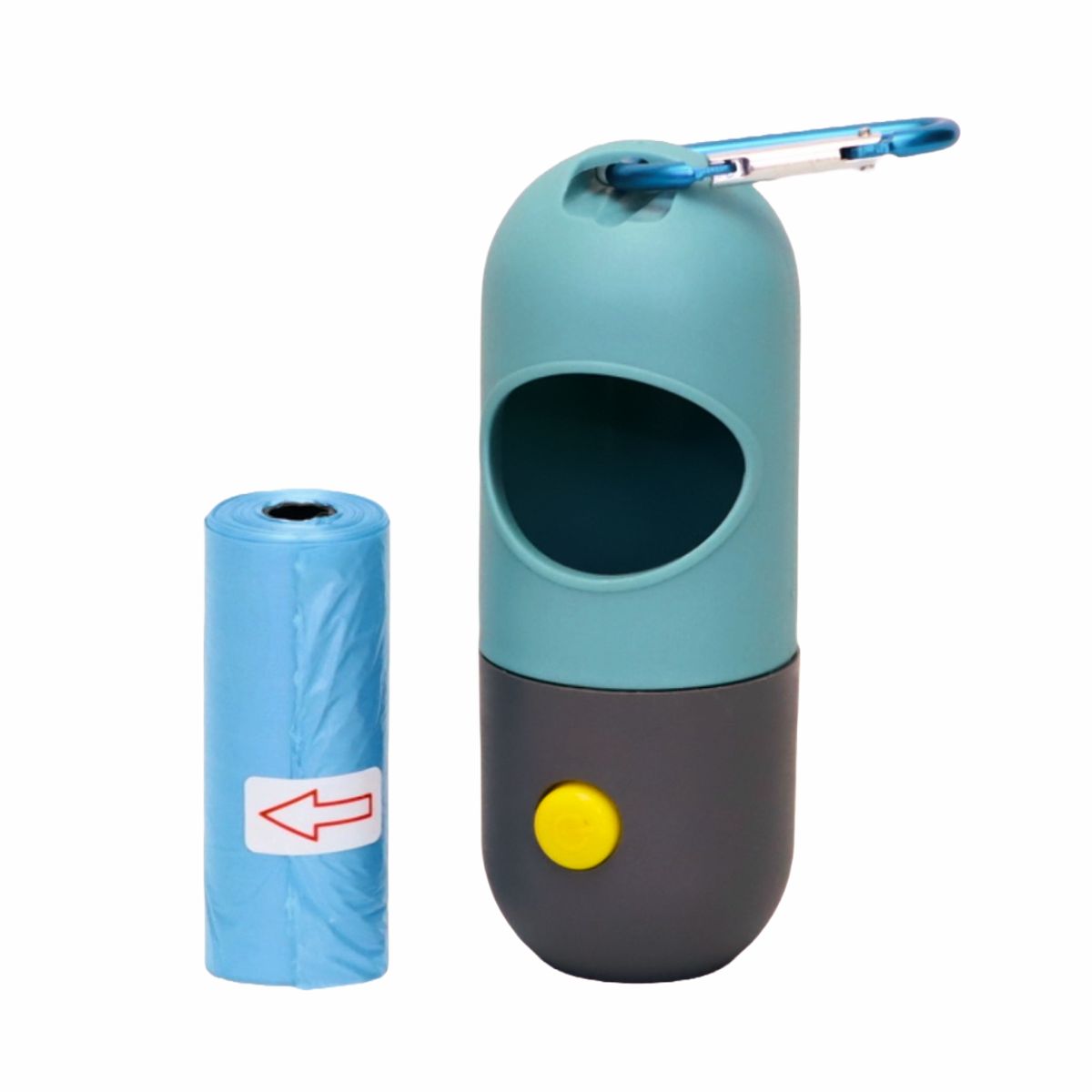 GENERICO - DISPENSADOR DE BOLSAS CON LINTERNA + ROLLO DE BOLSAS