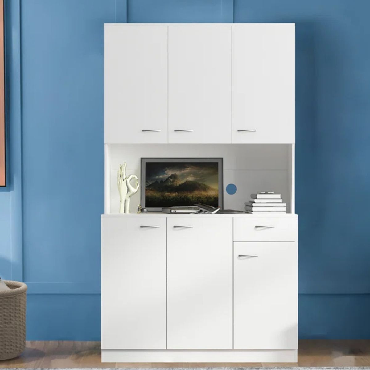TU MESITA - Mueble de Microondas mas Repostero Pierina color Blanco TU MESITA