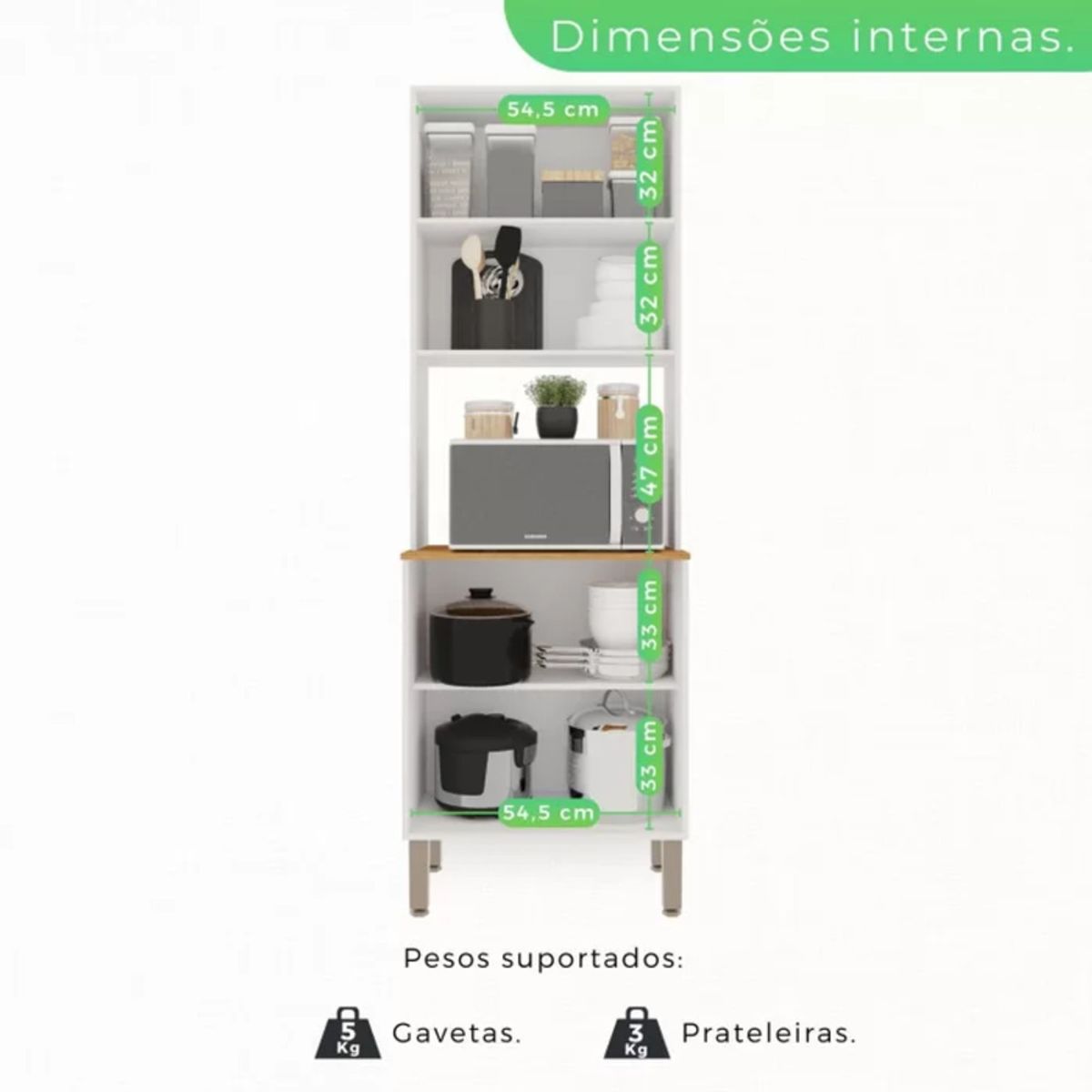 TU MESITA - Mueble para Microondas Ares color Blanco 2 puertas TU MESITA