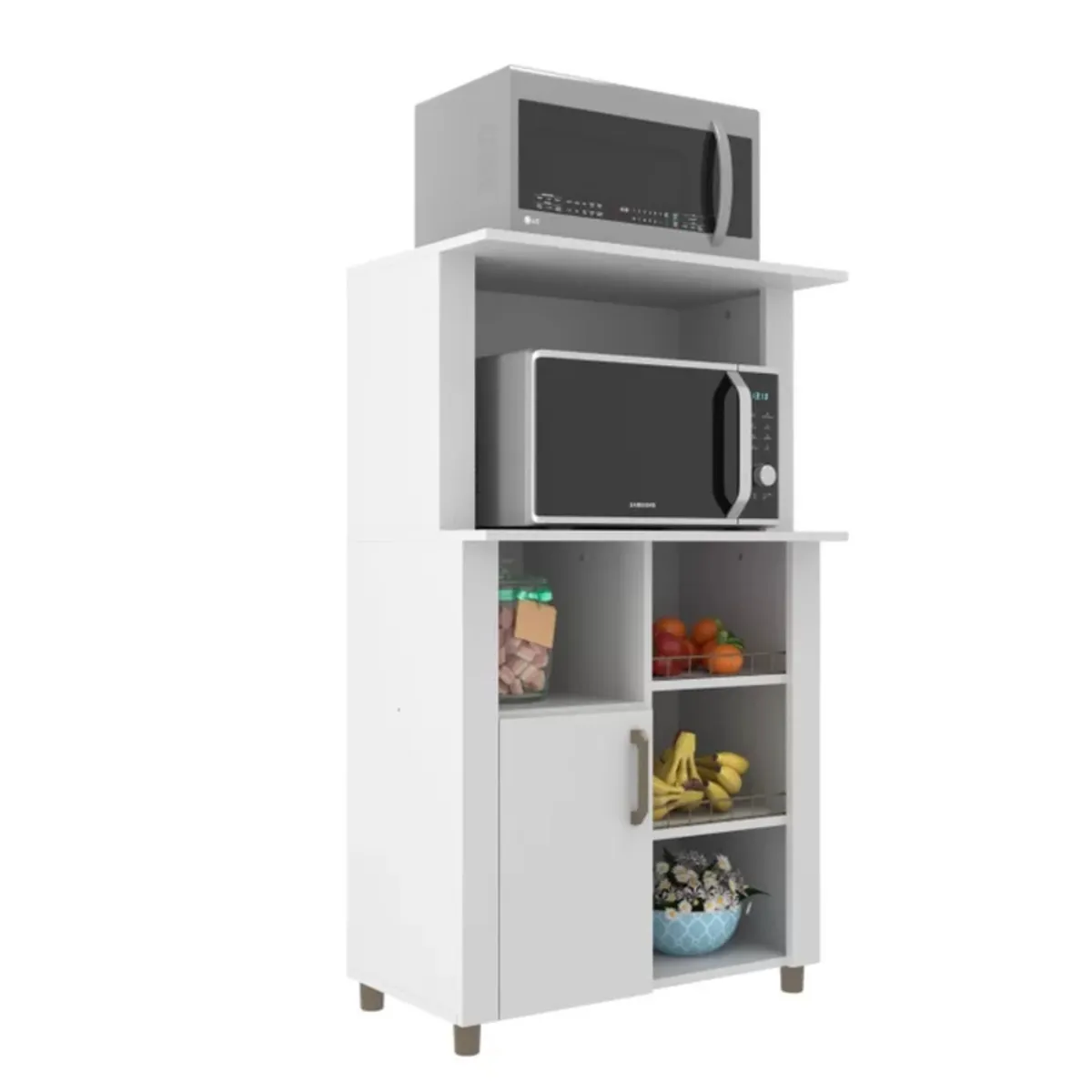 TU MESITA - Mueble para Microondas Multiusos Jerijó 1 puerta Color Blanco