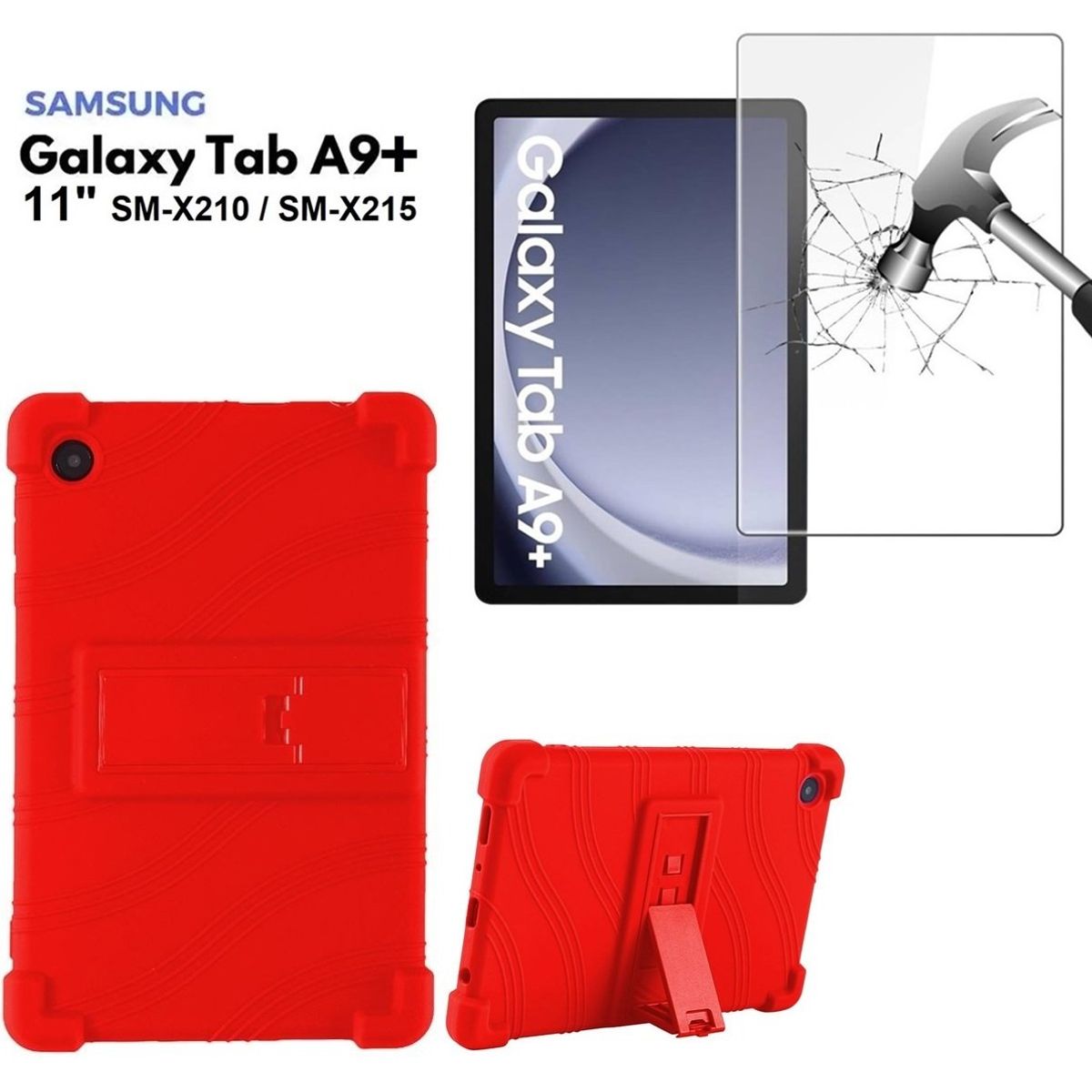 GENERICO - Funda Case + Mica Vidrio para Samsung Tab A9 Plus 11 SM-X210 X215 X216