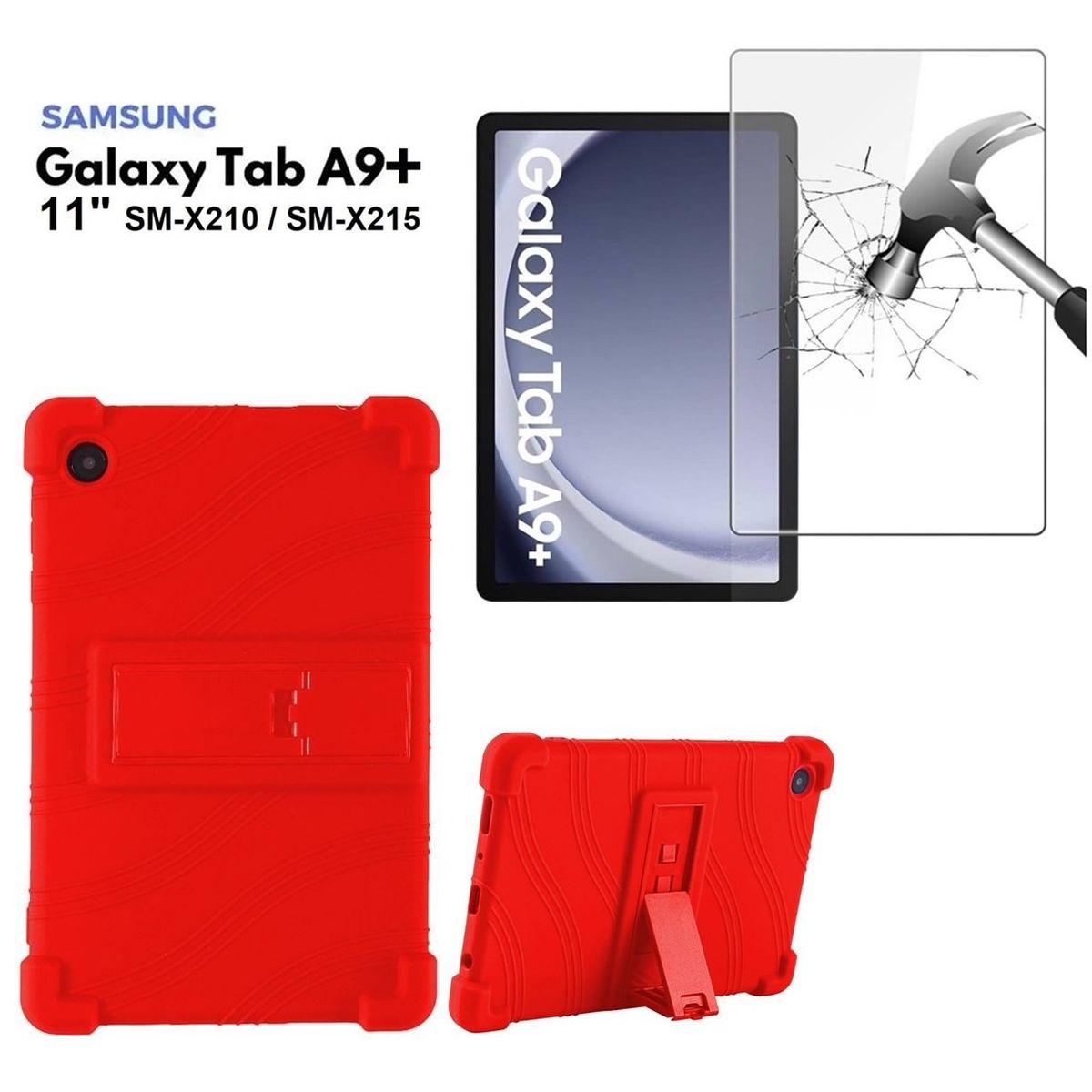 GENERICO - Funda Case + Mica Vidrio para Samsung Tab A9 Plus 11 SM-X210 X215 X216