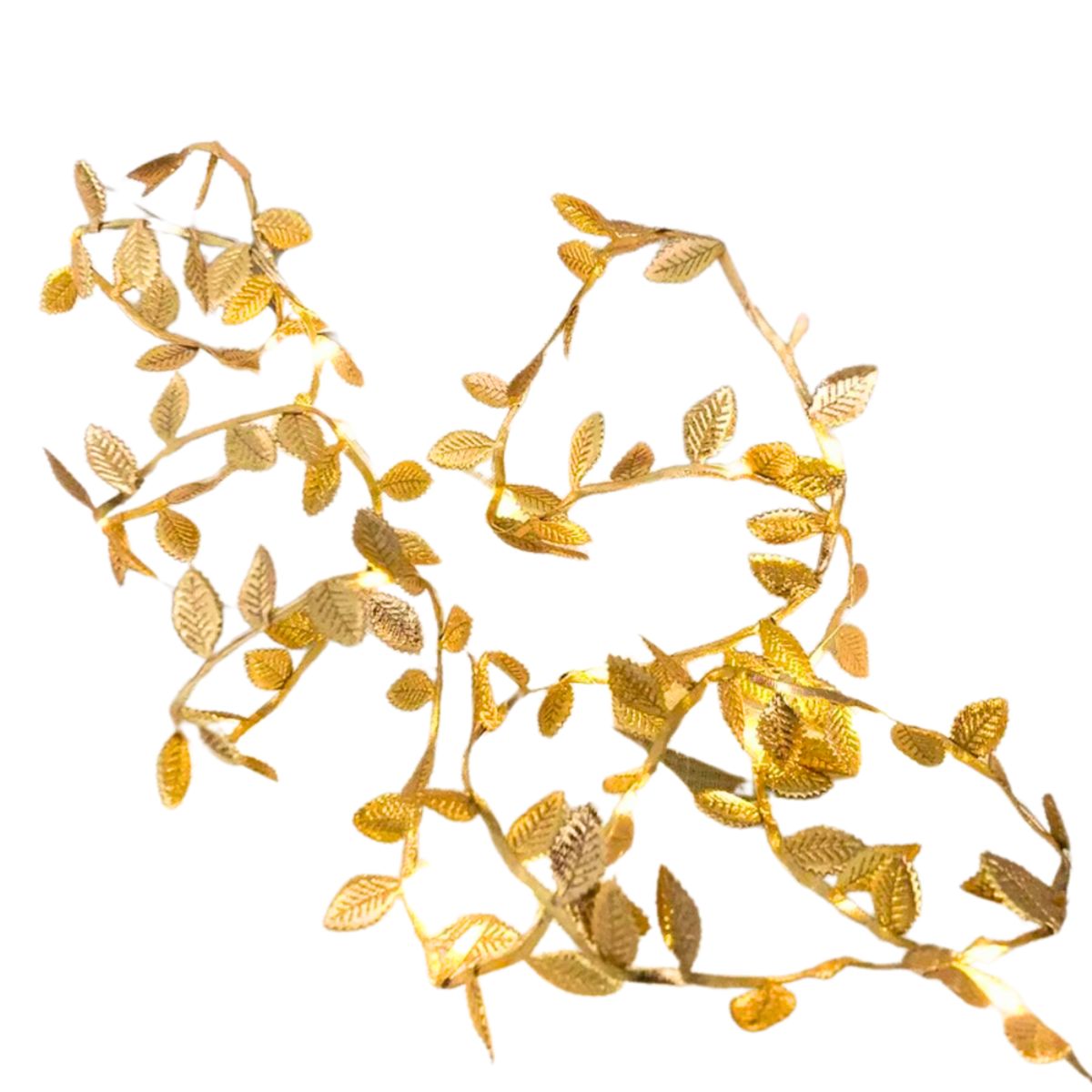 INSPIRA - Set de 2 Guirnaldas de Luces Led con Hojas Doradas para Decoración
