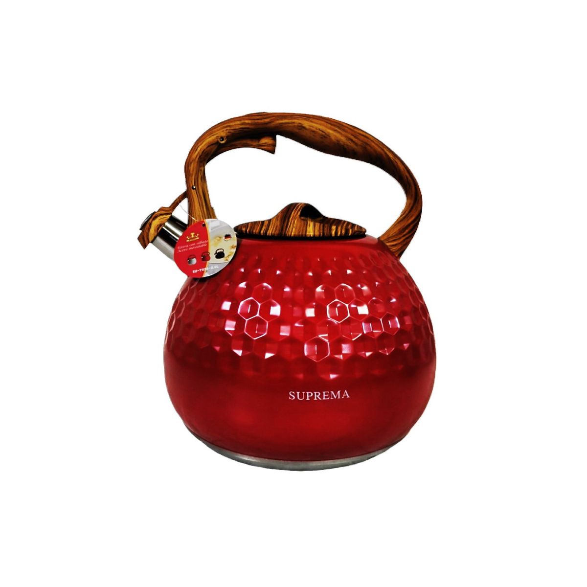 GENERICO - Tetera Suprema 5 Litros Granito con Acero Inoxidable 18/10 Rojo T026