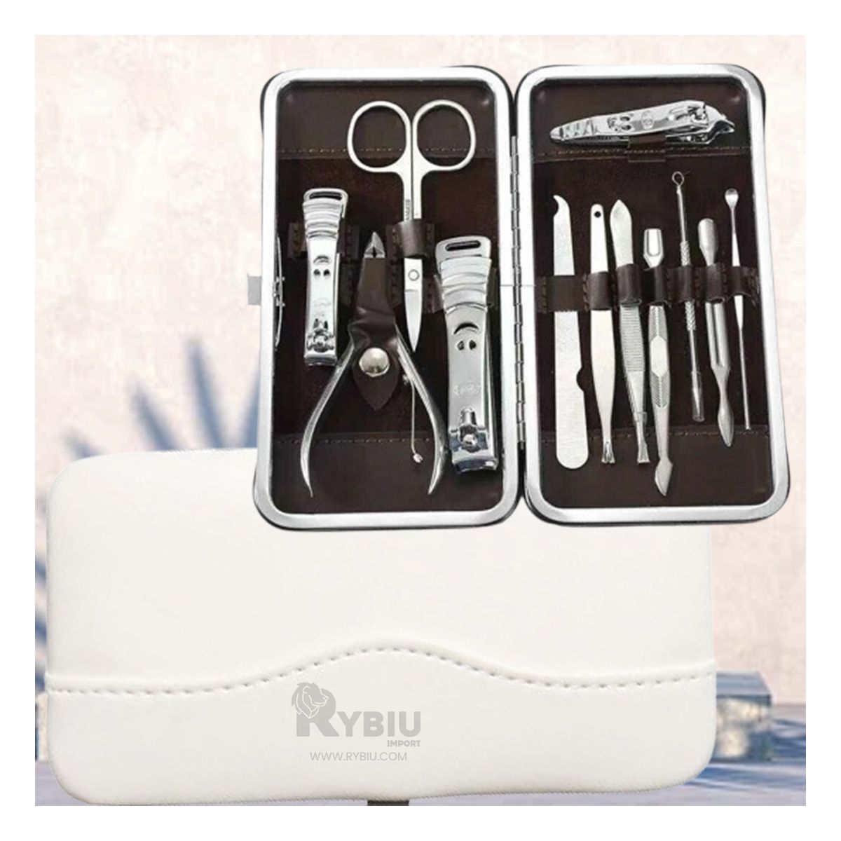 GENERICO - Set de 12 Piezas para Manicure yBlanco Y+Regalo Agendita
