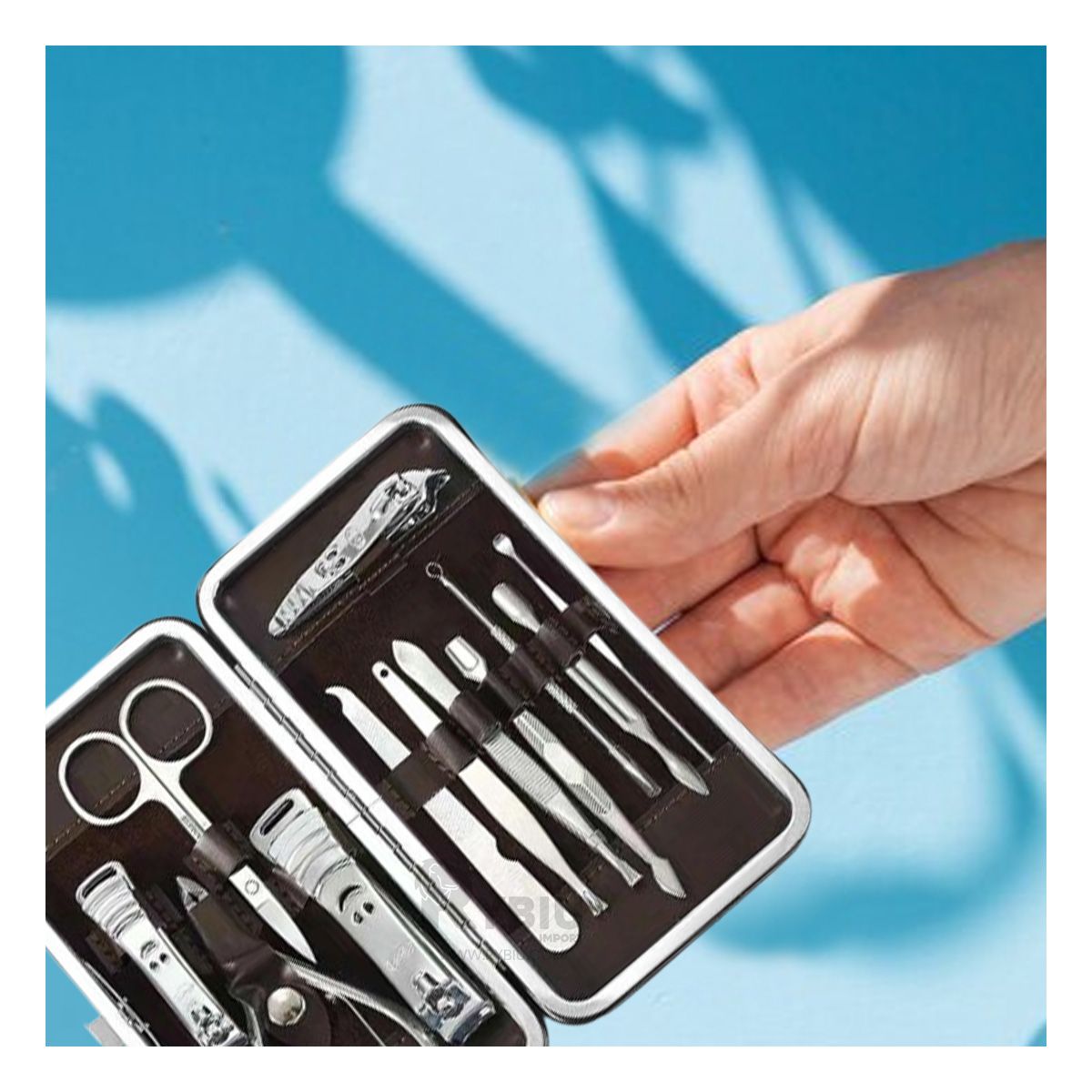 GENERICO - Set de 12 Piezas para Manicure Rojo Y+Regalo Agendita