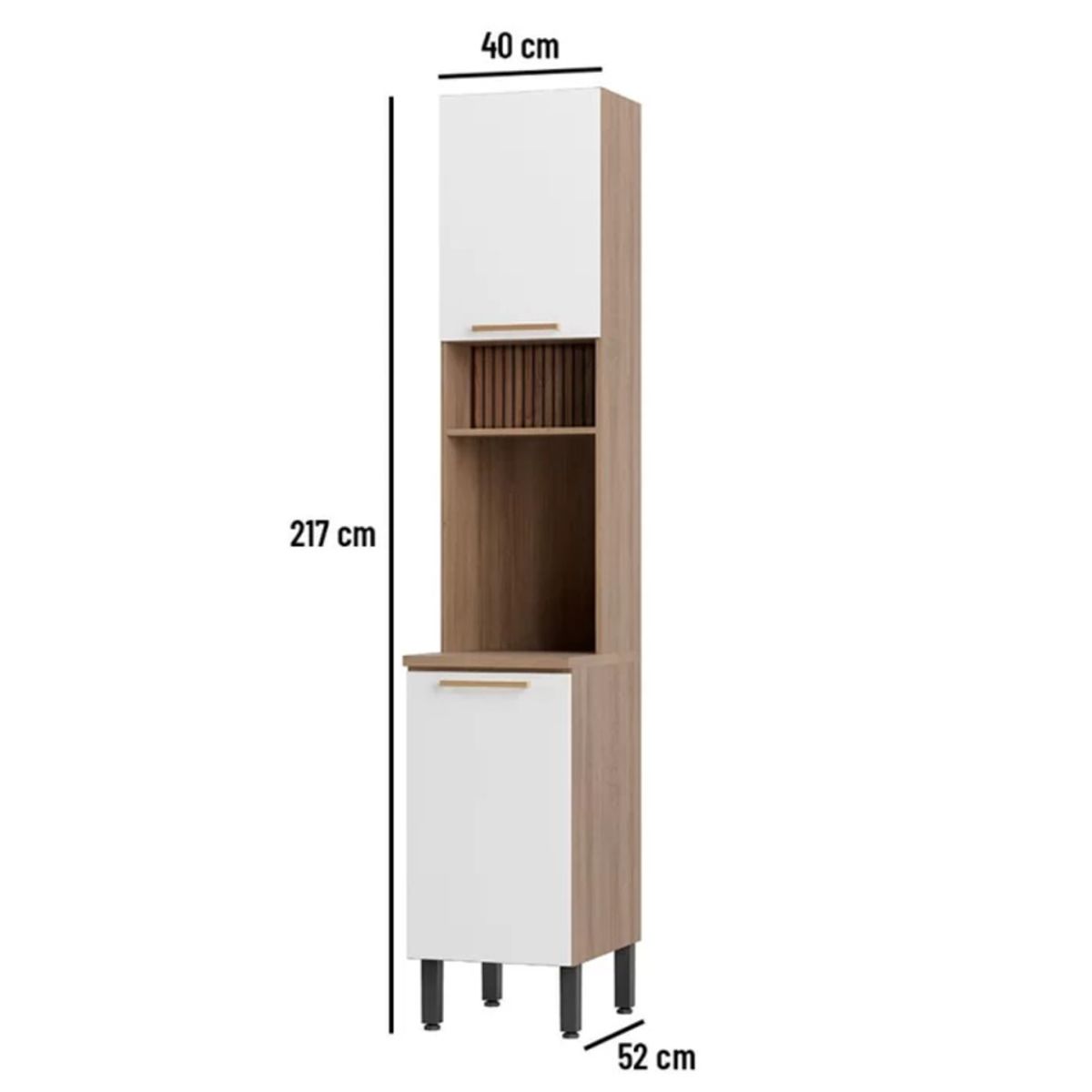 TU MESITA - Mueble de Cocina Multiusos Leonela color MarrónBlanco TU MESITA