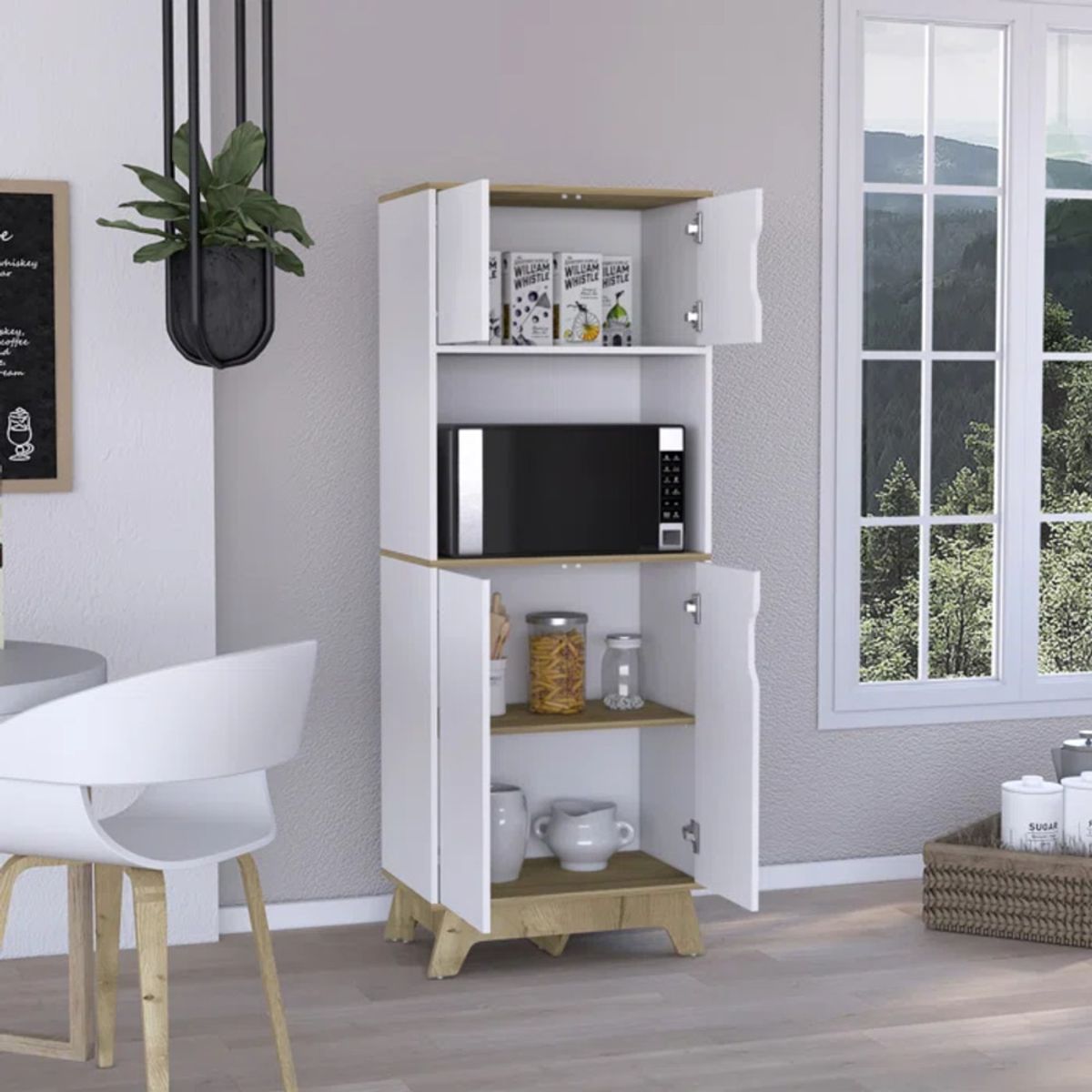 TU MESITA - Alacena Multiusos Marieta 4 puertas color BlancoDuna TU MESITA