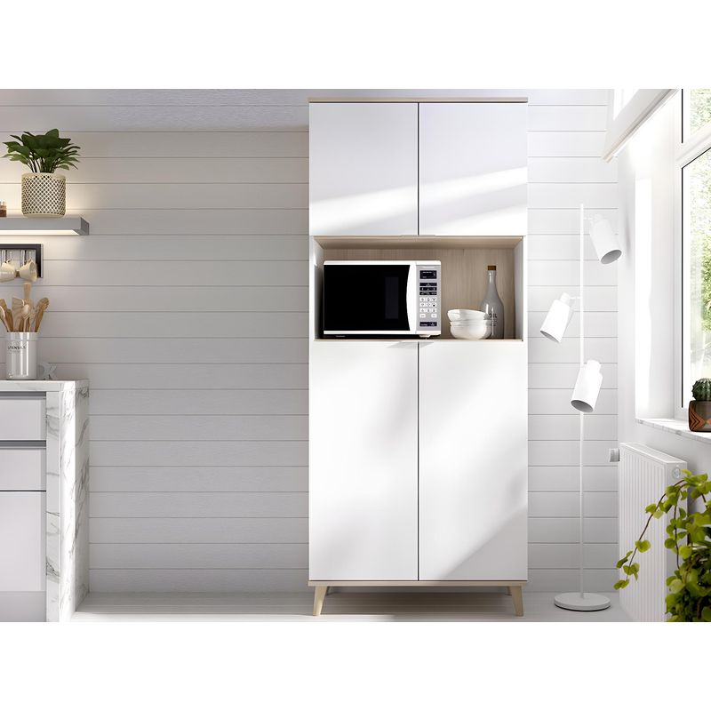 TU MESITA - Armario para Microondas Heidi color BlancoRoble TU MESITA