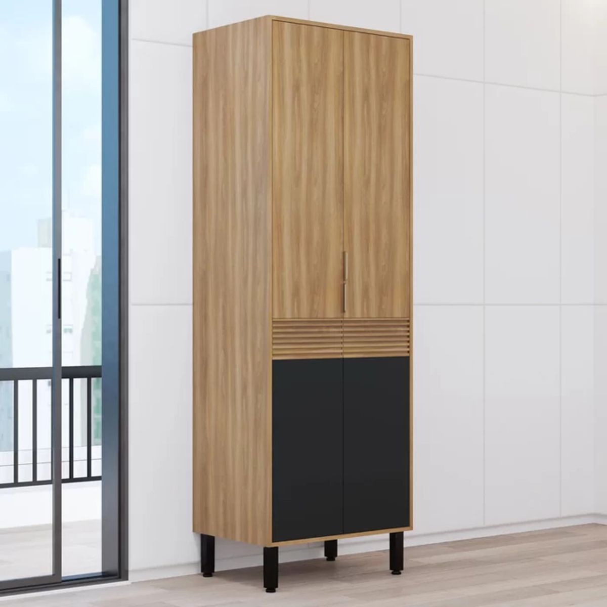 TU MESITA - Mueble de Cocina Moderno Isaú color MarrónNegro TU MESITA