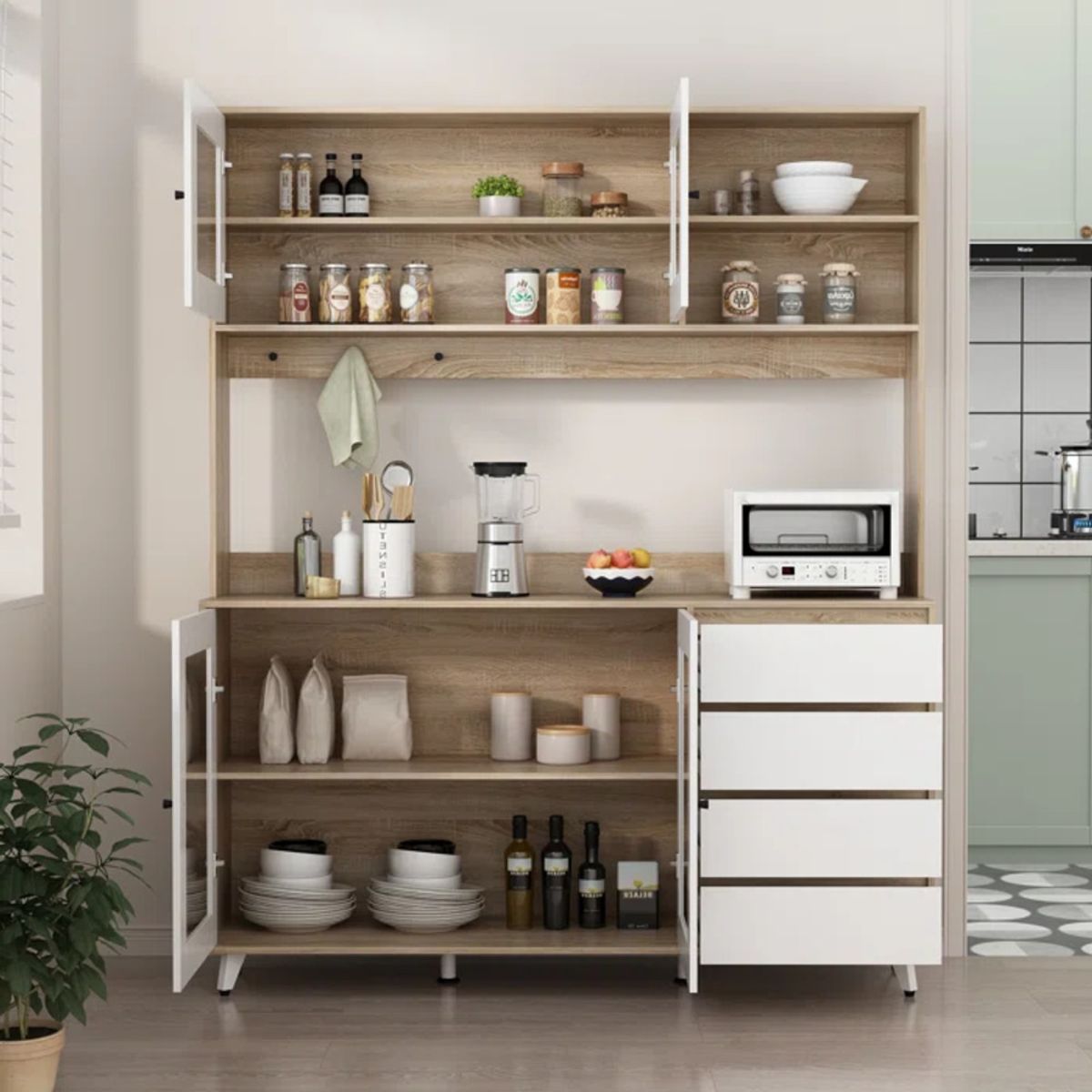 TU MESITA - Mueble Moderno de Cocina Maverick color BlancoDuna TU MESITA