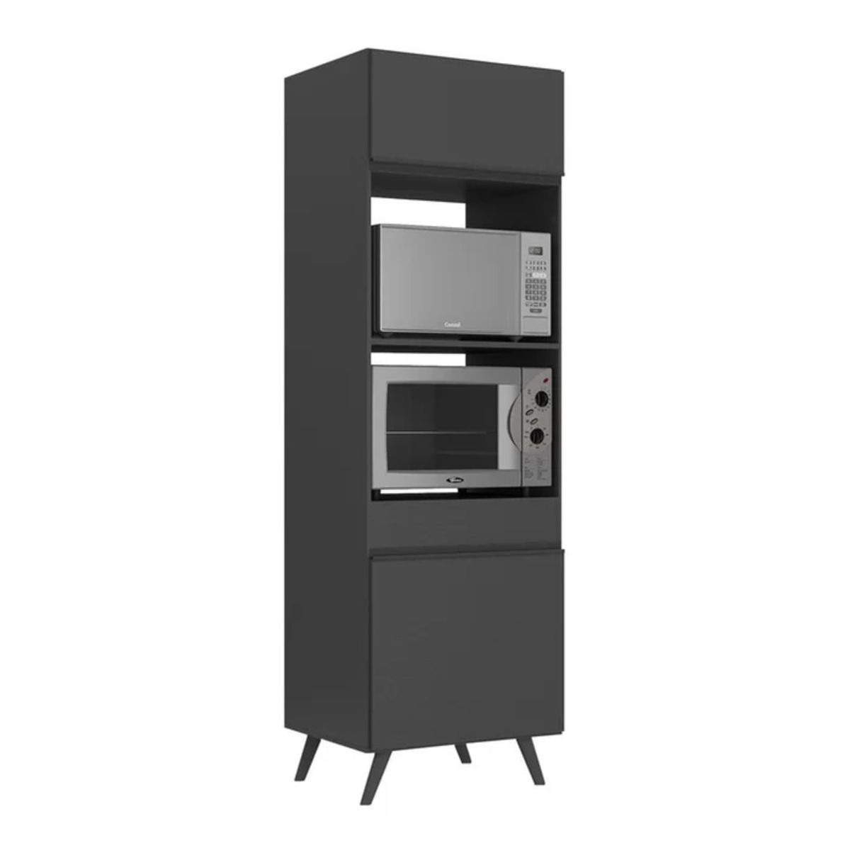 TU MESITA - Mueble para Microondas Aries color Negro 2 puertas TU MESITA