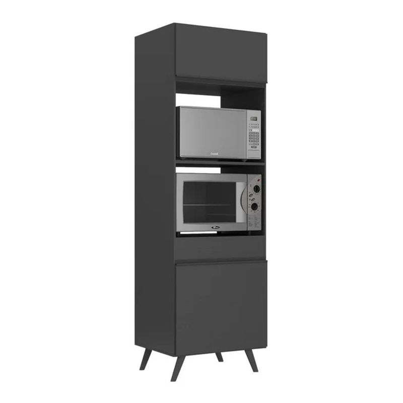 TU MESITA - Mueble para Microondas Aries color Negro 2 puertas TU MESITA