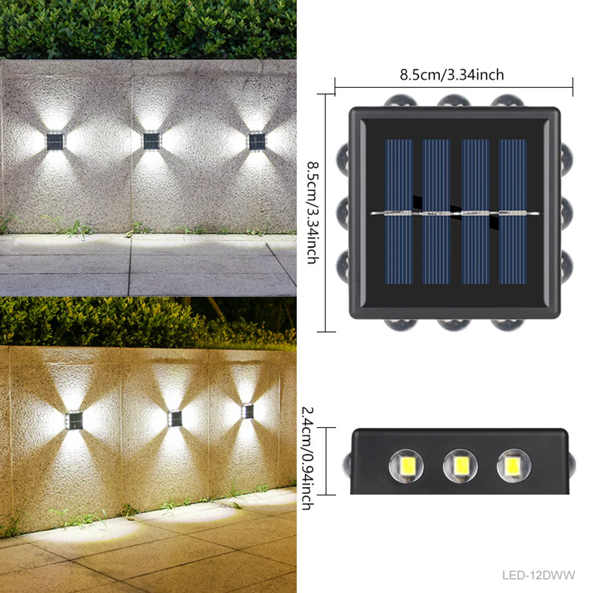 SEISA - Aplique para pared con panel solar X2 UND