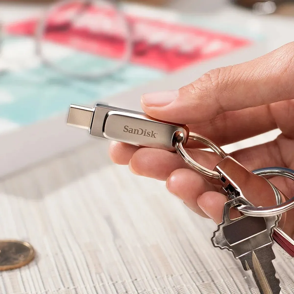 SANDISK - Memoria USB 3.2 Gen1 Sandisk 512 gb Dual Drive Luxe 400 mb/s