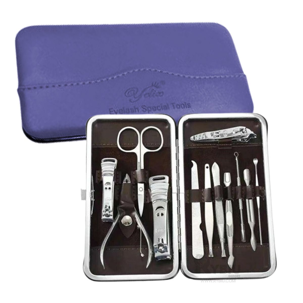 RYBIU IMPORT - Pack Unas Resistente en Tono Azul Y+Regalo Ligas para Peinar