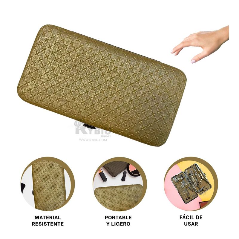 RYBIU IMPORT - Pack Multifuncional de Unas Dorado Y+Post-it Adhesivos