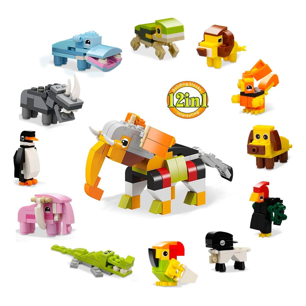 OEM - Juguete Armable 12en1 Animal Kingdom Didáctico Navidad