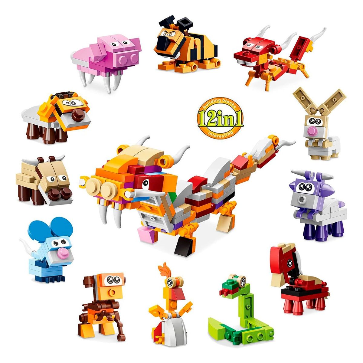 OEM - Juguete Armable 12en1 Animal Kingdom Didáctico Navidad