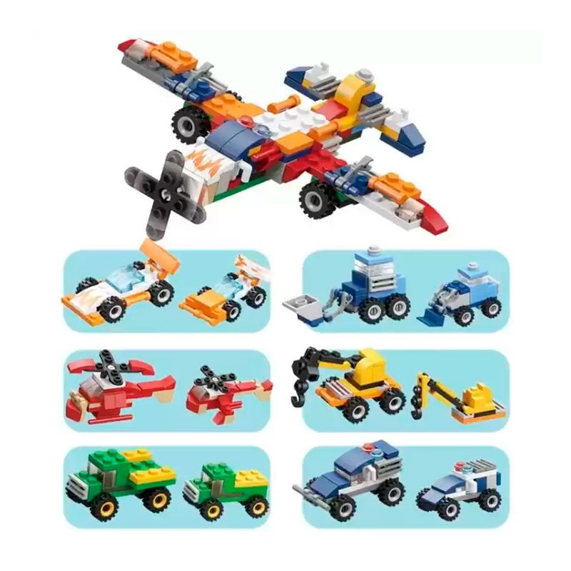 OEM - Juguete Armable 12en1 Transportes Didáctico Navidad