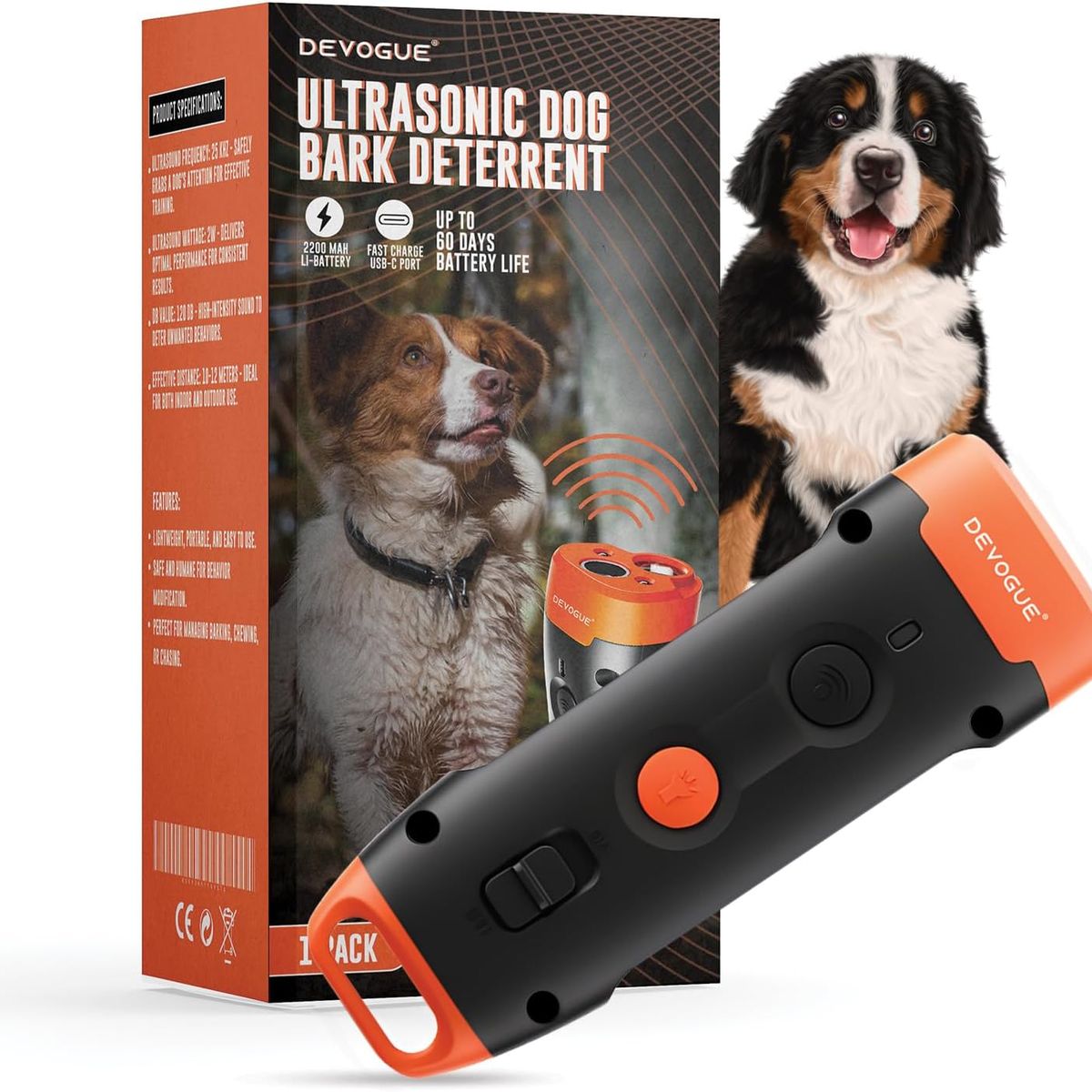 GENERICO - Ahuyentador Perro Bravo Ultrasonido Recargable Entrenamiento