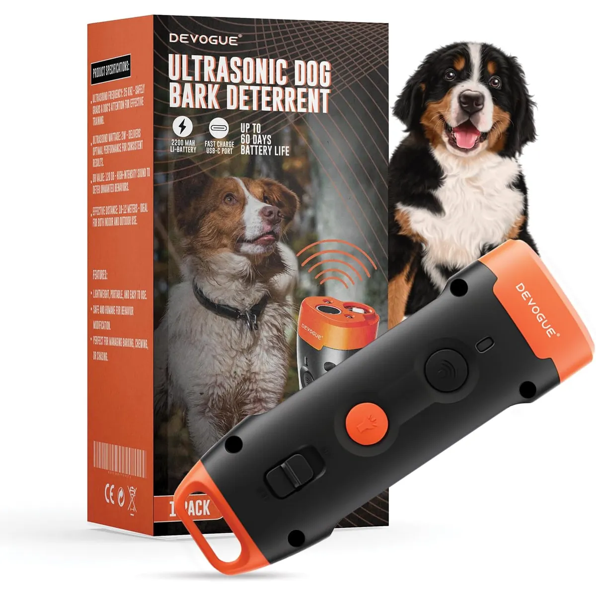 GENERICO - Ahuyentador Perro Bravo Ultrasonido Recargable Entrenamiento