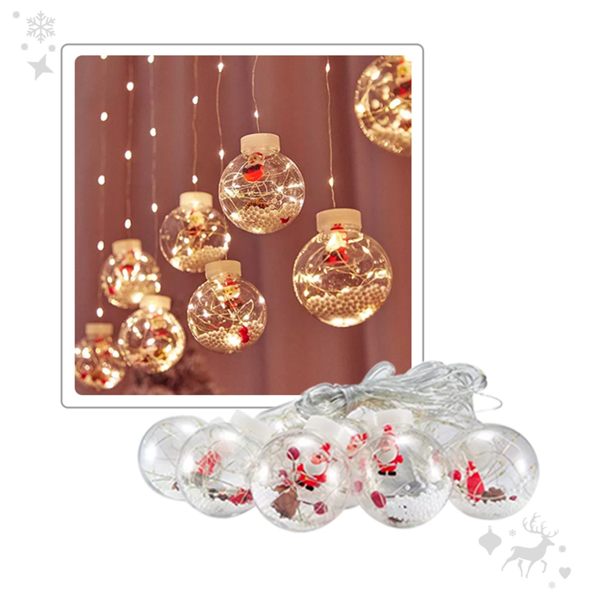 GENERICO - Cascada Bola esfera Papa Noel 3x75x55