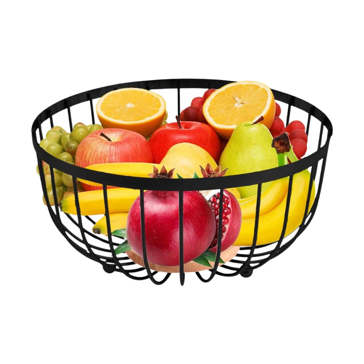 INSPIRA - Frutero de Acero con Base de Madera